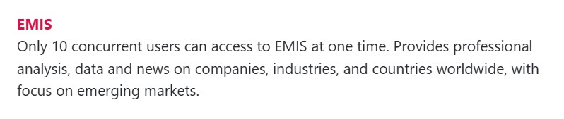 Screenshot of the SIM E-Resources page showing the EMIS link.
