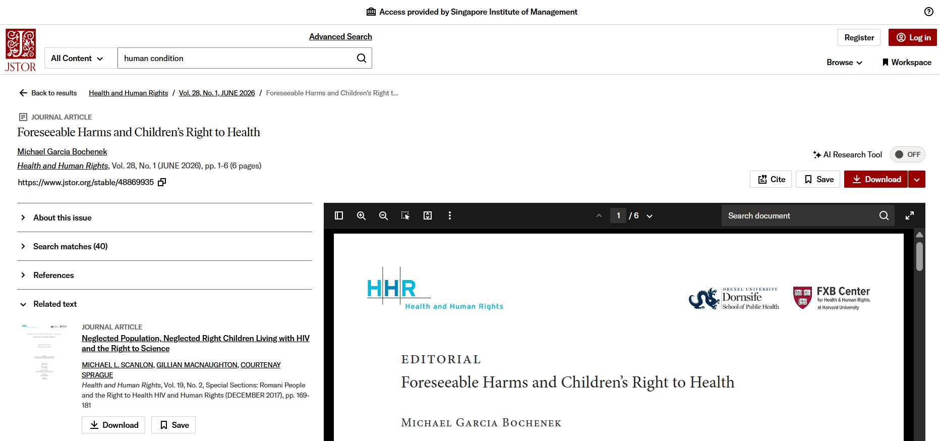 Screenshot of JSTOR landing page