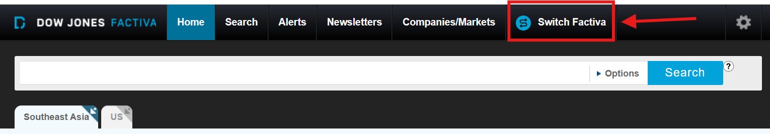 Switch Factiva button screenshot