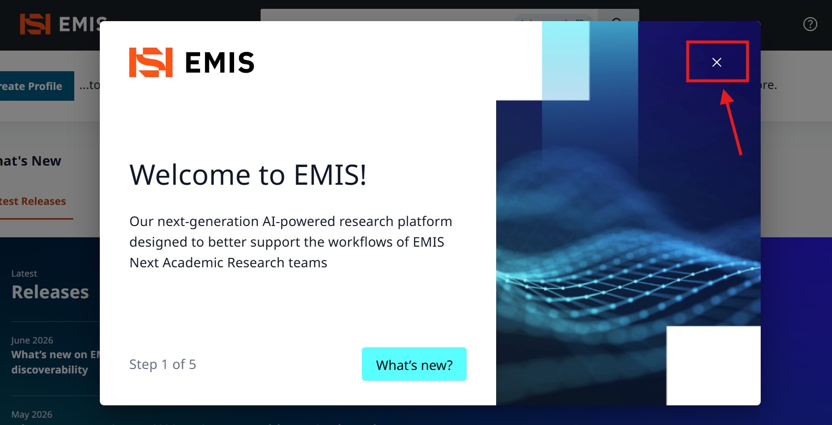 Close pop-up on EMIS.